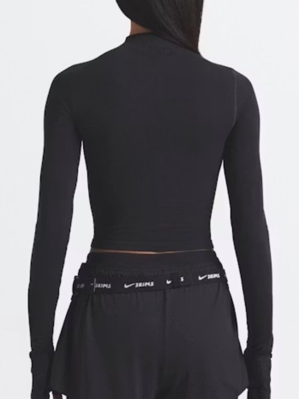 👟 Nike SKIMS Vintage Seamless Mock Neck Crop Top | Obsidian |  XS | NWT 👟
